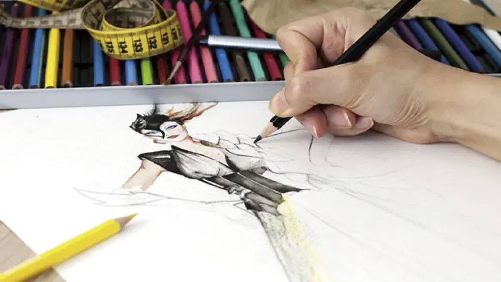 イラストを描いている様子