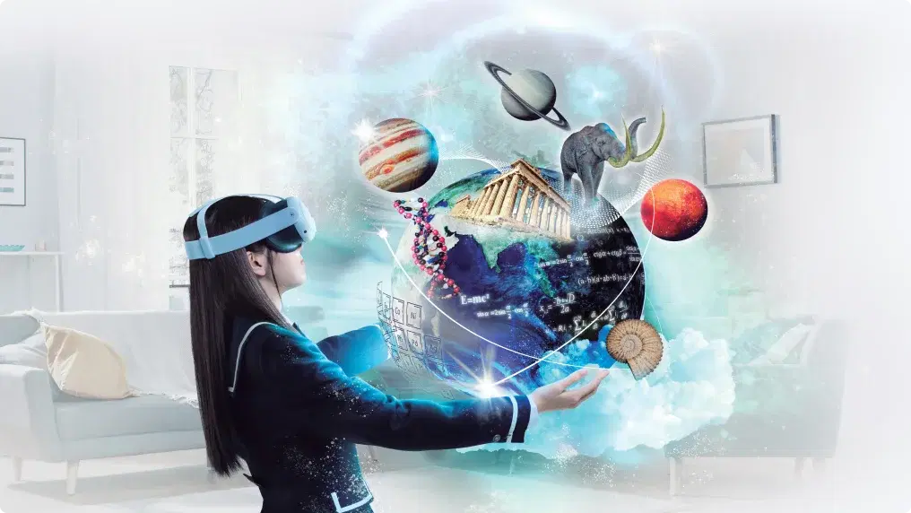 VRを使用しているイラスト