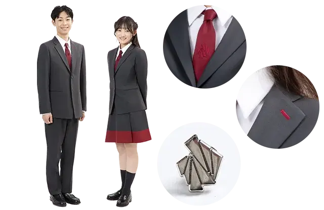 生徒の制服を紹介してる画像
