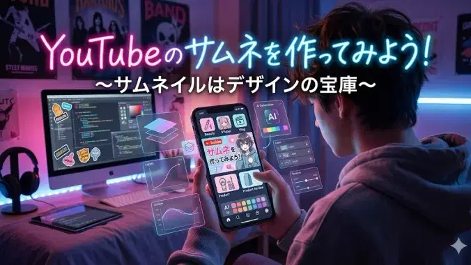 サムネイルを作りながらデザインの基礎を学ぶ。