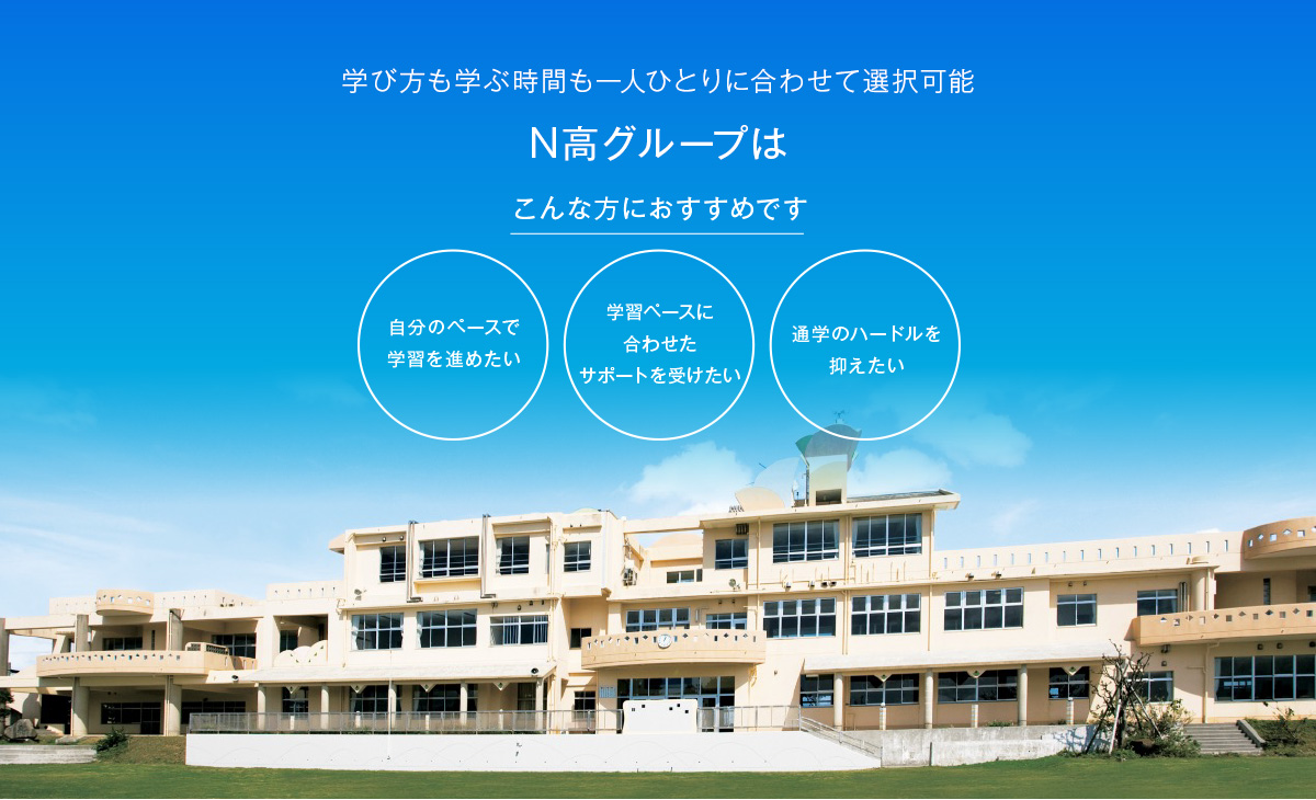 学び方も学ぶ時間も一人ひとりに合わせて選択可能 N高グループはこんな方におすすめです 毎日の通学が大変 学校以外の活動が忙しい これから勉強も頑張りたい