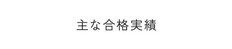 主な合格実績