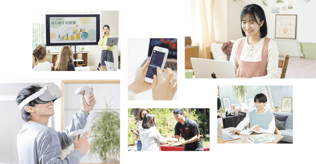 N高校舎内で複数人が集まっている